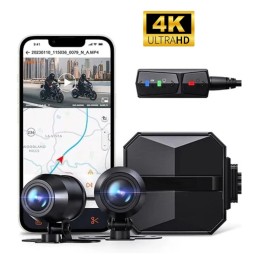 VANTRUE F1 4K + 1080P Dashcam Cámara de Motocicleta, 5GHz WiFi GPS , IP67, 24 h. Max 512G