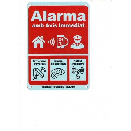 Cartel Alarma tipo "SECURITAS DIRECT" de Aluminio 14x20cm