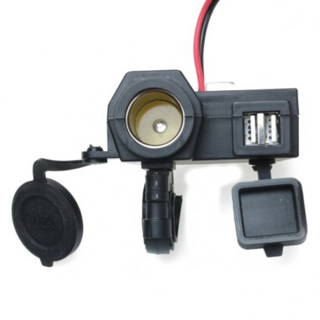 2 USB 12-24V WATERPROOF MOTORCYCLE POWER ADAPTER